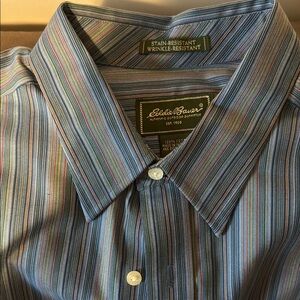 Eddie Bauer Blue Casual Button Down Shirt with Timeless Appeal